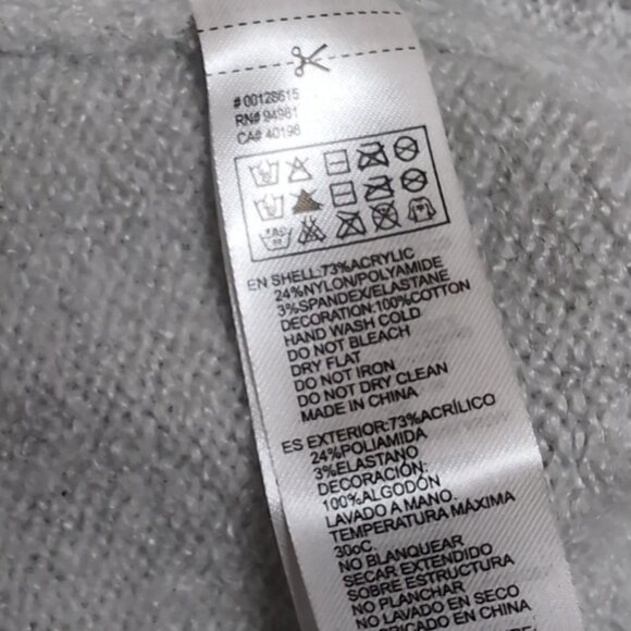 3/$20 Forever 21 Crochet Overlay Sweater Winter Pullover Slouchy Ribbed Grey - Picture 10 of 10